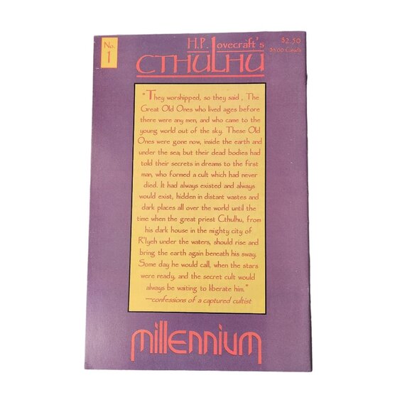 Millennium H.P. Lovecraft Cthulhu #1 1991 Comic Book Collector Bagged Boarded - Picture 2 of 2